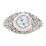 Art Deco 18k White Gold .92ct Diamond Filigree Ring #J5050... 1stDibs Art Deco 18k White Gold .92ct Diamond Filigree Ring #J5050