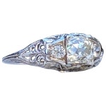 60ct Genuine Natural Diamond Ring #J4895 For Sale at 1stDibs... Gold Filigree Art Deco .60ct Genuine Natural Diamond Ring #J4895