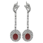 1.80ct Diamond 1.50ct Ruby Gold Drop Earrings For Sale at 1stDibs 1.80ct Diamond 1.50ct Ruby Gold Drop Earrings