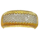 18K Yellow White Rose Tri-Color Gold Diamonds Attached Triple Bangles Bracelet For Sale at 1stDibs 18K Yellow White Rose Tri... 