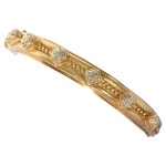 Pair of Doris Panos, Yellow Gold and Diamond Bangle Bracelets For Sale at 1stDibs Pair of Doris Panos, Yellow Gold and Diamond... 