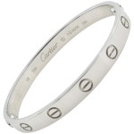 Cartier Love Bracelet Old Style 18 Karat White Gold at 1stDibs | 750 cartier ol4783, 750 18 cartier ip 6688, 18 750 cartier... 