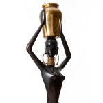 Human Size African Woman Sculpture Figurine, Polished and Blackened Brass, 1950 For Sale at 1stdibs Human Size African Woman...