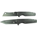 Tactical Performance 3.75 in Stonewash Folding Tanto and Cleaver Knives Pack | Academy