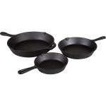 Stansport Pre-Seasoned Cast Iron Frying Pan 3-Piece Set | Academy