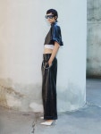 ADEKUVER(아데쿠베) [DARKPARK] 다크파크 블랙 리아 레더 크롭 탑 | S.I.VILLAGE (에스아이빌리지) [ADEKUVER][DARKPARK] 다크파크 블랙... 