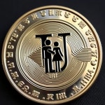 Mettalic coin with a black letter U on it and an a black icon of a couple in between the letter U - AI 이미지 생성기 프롬프트