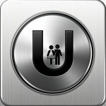 Metallic button with a black letter U on it and an a black icon of a couple in between the letter U - AI 이미지 생성기... 