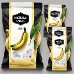 de platanos maduros de color blanco, amarillo claro y negro que tenga como nombre NATURAL SNACK - AI 이미지 생성기 프롬프트