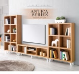 [히트디자인] 앤티카 1500 4칸 1단 거실 책장_간편보기_동원몰