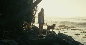 Beautiful Woman Walks Her Dog 스톡 동영상 비디오(100% 로열티 프리) 1009302530 | Shutterstock