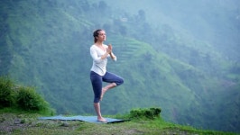 Woman Practices Balance Yoga Asana 스톡 동영상 비디오(100% 로열티 프리) 1014692636 | Shutterstock