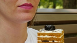 Female Eating Cream Cake with 스톡 동영상 비디오(100% 로열티 프리) 1030763660 | Shutterstock