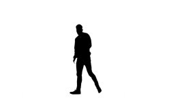 Black Silhouette On a White 스톡 동영상 비디오(100% 로열티 프리) 1042950535 | Shutterstock