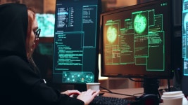 Girl Hacker Sitting at Her 스톡 동영상 비디오(100% 로열티 프리) 1047397234 | Shutterstock