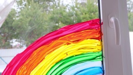4k. Large Rainbow Pattern On 스톡 동영상 비디오(100% 로열티 프리) 1052292064 | Shutterstock