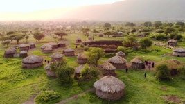 Aerial Drone Shot. Traditional Masai 스톡 동영상 비디오(100% 로열티 프리) 1053275867 | Shutterstock