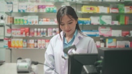 An Asian Woman Pharmacist Wearing 스톡 동영상 비디오(100% 로열티 프리) 1067995676 | Shutterstock