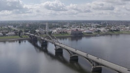 D-log. Rybinsk, Russia. Rybinsk Bridge. 스톡 동영상 비디오(100% 로열티 프리) 1070878834 | Shutterstock