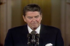 President Reagan is Interrogated By 스톡 동영상 비디오(100% 로열티 프리) ...