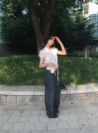 알라도 로우 스트라이프 와이드 팬츠