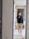 후기보고 고민 많이했는데..정사이즈 가면 될것같아요. 평소S사이즈인데 많은분이 M사이즈사셔서 고민 좀 됐... REVIEW - 안다르 후기보고... 