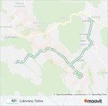 421 Route: Schedules, Stops & Maps - Lukovany, Točna (Updated)