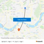 동대문구, 서울시 to 강남구, 서울시 with public transportation