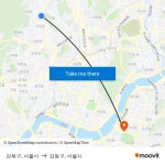강북구, 서울시 to 강동구, 서울시 with public transportation