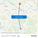 군포시, 경기도 to 서대문구, 서울시 with public transportation