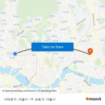 서대문구, 서울시 to 성동구, 서울시 with public transportation