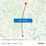 종로구, 서울시 to 양주시, 경기도 with public transportation