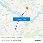 관악구, 서울시 to 용산구, 서울시 with public transportation
