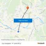 강남 Gangnam to 삼육대학교 with public transportation