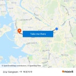 강남 Gangnam to 백제약국 with public transportation