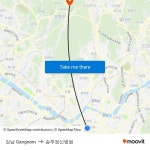 강남 Gangnam to 송추정신병원 with public transportation