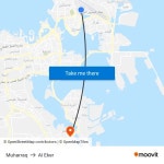 Muharraq to Al Eker with public transportation