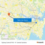 Sydney Central Yha, Haymarket to Central Gardens, Merrylands with public transportation