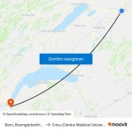 Bern, Bremgartenfriedhof nach Cmu (centre Médical Universitaire) mit öffentlichen Verkehrsmitteln