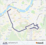 440ルート：スケジュール、停車地、地図-송파공영차고지