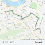 3417ルート：スケジュール、停車地、地図-삼성역