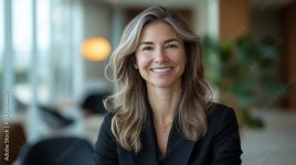 Smiling businesswoman and client at office Stock Photo | Adobe Stock
