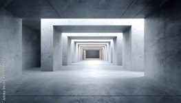 반복되는 구조가 주는 몰입감 있는 콘크리트 공간 AI 생성 스톡 사진 | Adobe Stock