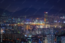 Night view of a street in Seoul, Korea. This is a 3d render illustration. Ai Generated 30493238 Stock Photo at Vecteezy Download... 