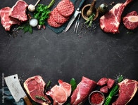 Assortment of raw cuts of meat, dry aged beef steaks and hamburger patties Stock Photo | Adobe Stock Assortment of raw cuts of... 