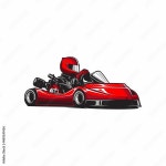 go kart illustration red color Stock Vector | Adobe Stock go kart illustration red color Stock Vector