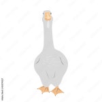 Cute big goose on white background. Flat vector design isolated on white Stock Vector | Adobe Stock Cute big goose on white... 