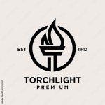 Torch with flame logo vector illustration design 12389764 Vector Art at Vecteezy Download Torch with flame logo vector...