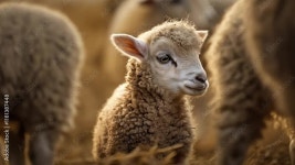 Scene of a lamb on a farm with others, seamless looping motion for background video animation. Stock Video | Adobe Stock Scene of... 