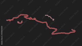 Map of Cuba nation outline animation with shadow and stroke in red and white alpha channel or transparent Stock 비디오 | Adobe... 